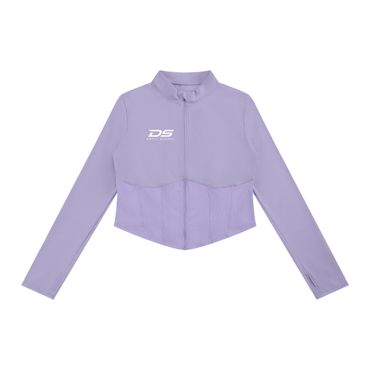 DRIFT SUPPLY-Womens Slim Fit Full-Zip Yoga Jacket (Purple)