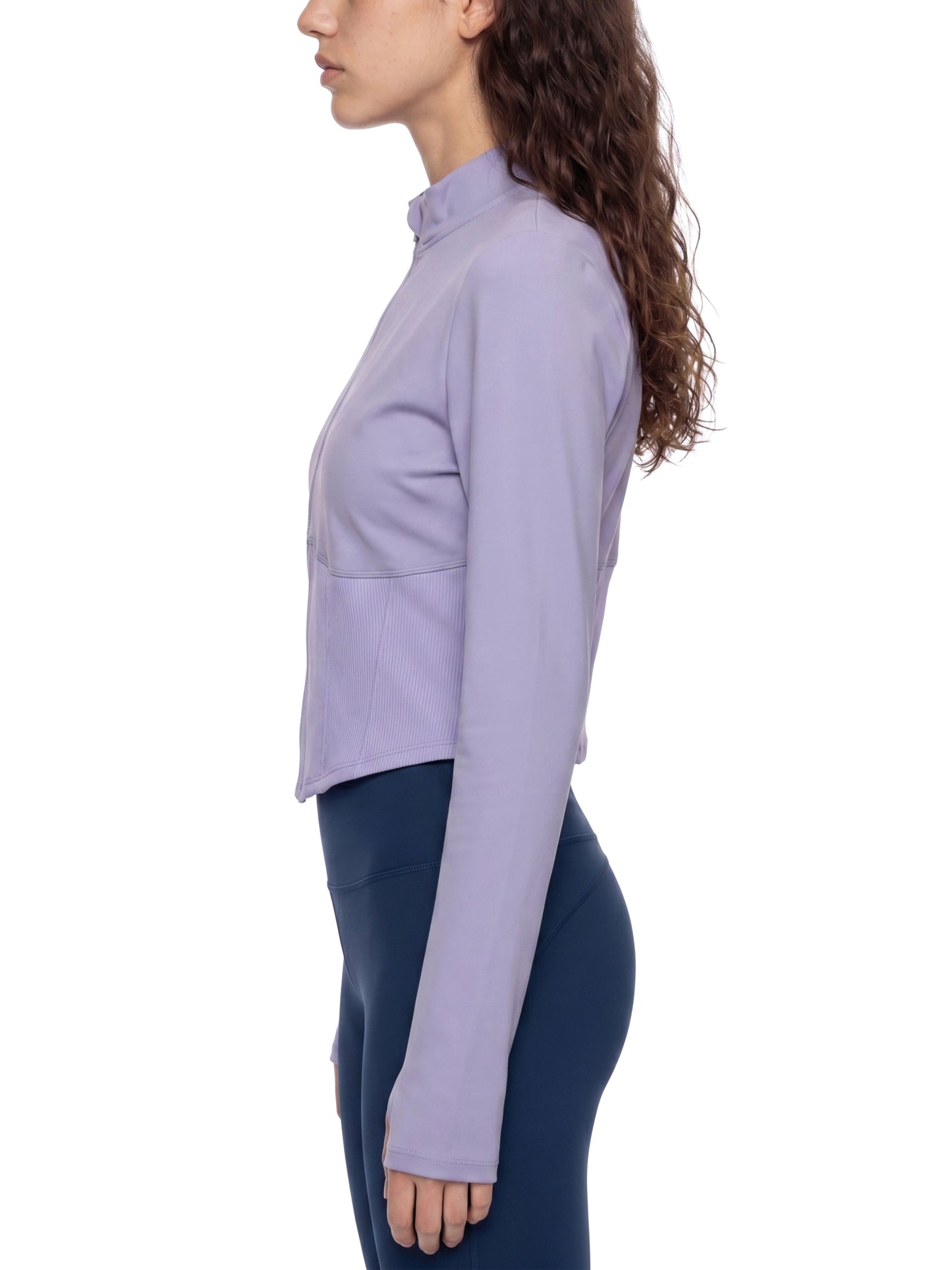 DRIFT SUPPLY-Womens Slim Fit Full-Zip Yoga Jacket (Purple)