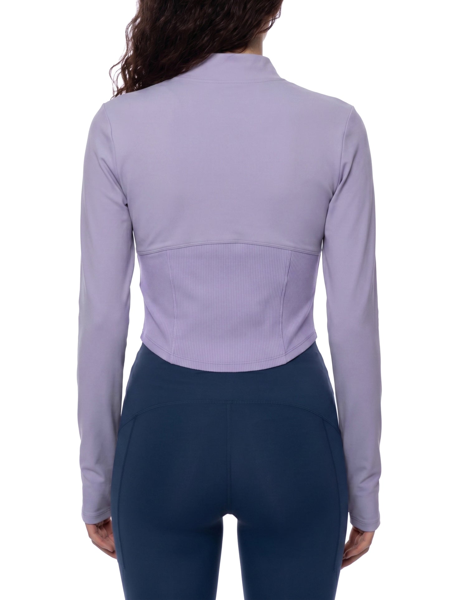 DRIFT SUPPLY-Womens Slim Fit Full-Zip Yoga Jacket (Purple)